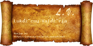 Lukácsy Valéria névjegykártya