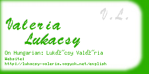 valeria lukacsy business card